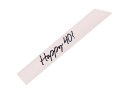 Szarfa Happy 40, czterdziestka - kremowa, 76 cm Partydeco