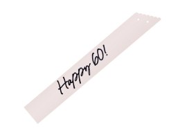 Szarfa Happy 60, sześćdziesiątka - kremowa, 76 cm Partydeco