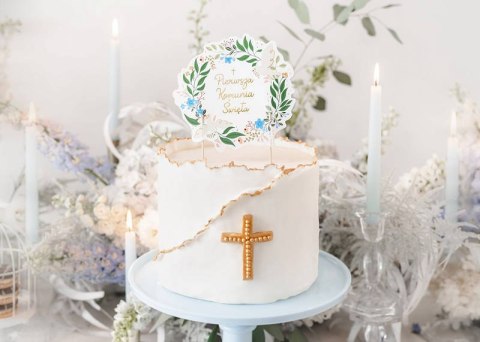 Topper na tort Pierwsza Komunia Święta,16.7x20 cm Partydeco Topper na tort Pierwsza Komunia Święta,16.7x20 cm Partydeco