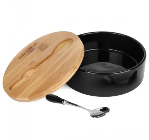 CUKIERNICA CERAMICZNA Z ŁYŻECZKĄ CZARNA KONIGHOFFER 4240 CUKIERNICA CERAMICZNA Z ŁYŻECZKĄ CZARNA KONIGHOFFER 4240