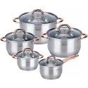 GARNKI STALOWE 10 EL. KINGHOFF ROSEGOLD KH-1764