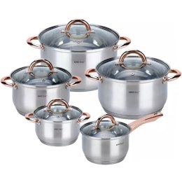 GARNKI STALOWE 10 EL. KINGHOFF ROSEGOLD KH-1764
