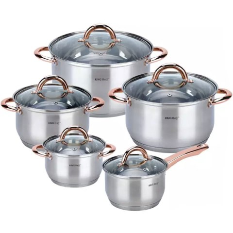 GARNKI STALOWE 10 EL. KINGHOFF ROSEGOLD KH-1764 GARNKI STALOWE 10 EL. KINGHOFF ROSEGOLD KH-1764