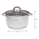 GARNKI STALOWE 10 EL. KINGHOFF ROSEGOLD KH-1764