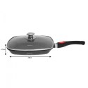 PATELNIA GRILLOWA GRANITOWA 28CM KINGHOFF KH-1511 ODŁ. UCHWYT