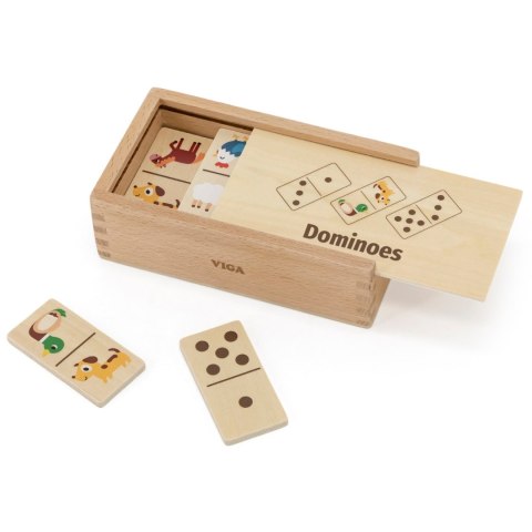 VIGA Drewniane Domino 2w1 Zwierzęta i Liczby VIGA Drewniane Domino 2w1 Zwierzęta i Liczby
