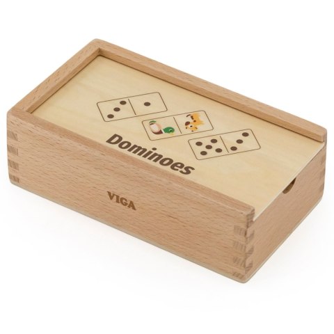 VIGA Drewniane Domino 2w1 Zwierzęta i Liczby VIGA Drewniane Domino 2w1 Zwierzęta i Liczby