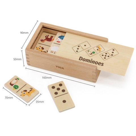VIGA Drewniane Domino 2w1 Zwierzęta i Liczby VIGA Drewniane Domino 2w1 Zwierzęta i Liczby