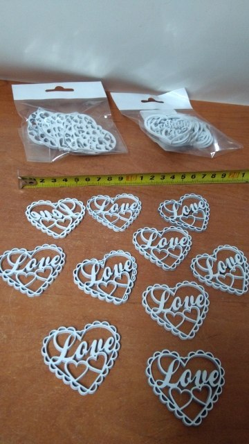 Serce drewniane zawieszka walentynka 10szt. 5cm Serce drewniane zawieszka walentynka 10szt. 5cm