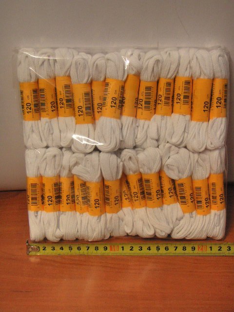 Sznurowadła 25par 120cm białe płaskie 1174 Sznurowadła 25par 120cm białe płaskie 1174