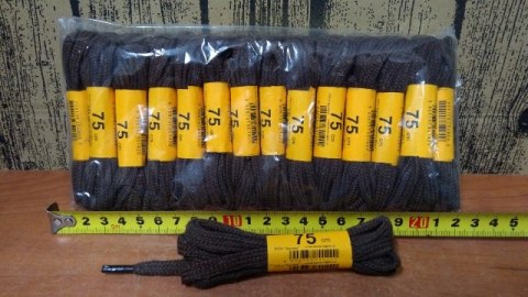 Sznurowadła 25par BRĄZOWE PŁASKIE 75cm Sznurowadła 25par BRĄZOWE PŁASKIE 75cm
