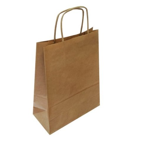 Torba 25szt. papierowa ze skręcanym uchytem szara 24x10x32 Torba 25szt. papierowa ze skręcanym uchytem szara 24x10x32