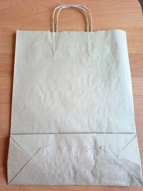 Torba 25szt. papierowa ze skręcanym uchytem szara 24x10x32 Torba 25szt. papierowa ze skręcanym uchytem szara 24x10x32