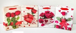 Torba papierowa 26 x 32 cm róże serce 12szt. 5069