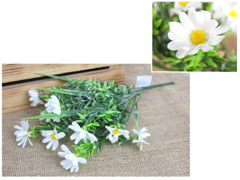 Bukiet 2szt STOKROTKA wys. 35 cm, 5 łodyg (kwiat 4,5 x 1,5 cm) BIAŁY MD-078A Bukiet 2szt STOKROTKA wys. 35 cm, 5 łodyg (kwiat 4,5 x 1,5 cm) BIAŁY MD-078A