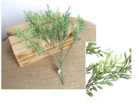 Gałązka 2szt drobne listki wys. 38 cm 7 łodyg ZIELONY bielony MD-069B Gałązka 2szt drobne listki wys. 38 cm 7 łodyg ZIELONY bielony MD-069B