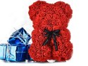 Miś z płatków róż prezent duży pudełko rose XL 25cm | 01903