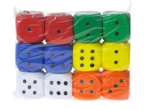Piłeczka-kostka piankowa 4cm miękka 12szt. Piłeczka-kostka piankowa 4cm miękka 12szt.
