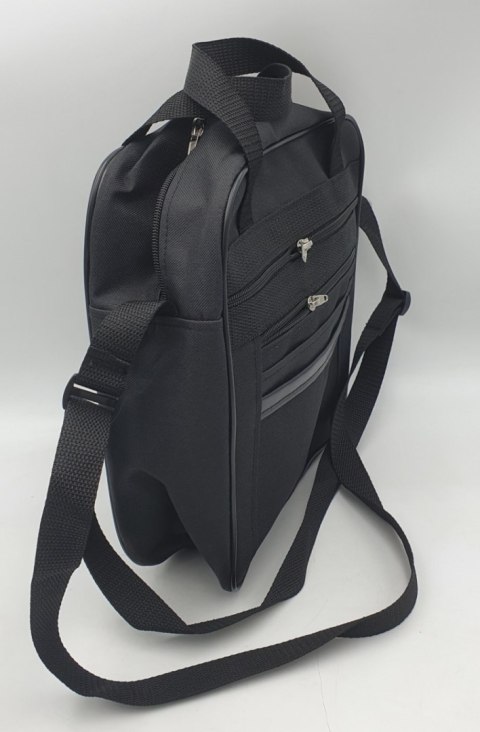 Torba męska 27 x 30 z dwoma zamkami eco skóra czarna Torba męska 27 x 30 z dwoma zamkami eco skóra czarna