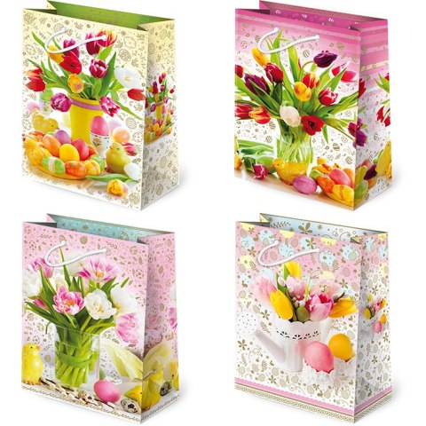 Torebki ozdobne 10szt. T-4L set W2 Wielkanoc Kwiaty 16 x 24 x 7,5 cm Torebki ozdobne 10szt. T-4L set W2 Wielkanoc Kwiaty 16 x 24 x 7,5 cm