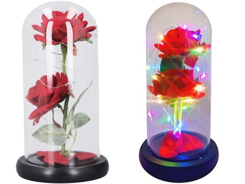 Wieczna róża w szkle świecąca led rgb prezent na okazję dla kobiet czerwona 26111 Wieczna róża w szkle świecąca led rgb prezent na okazję dla kobiet czerwona 26111