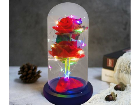 Wieczna róża w szkle świecąca led rgb prezent na okazję dla kobiet czerwona 26111 Wieczna róża w szkle świecąca led rgb prezent na okazję dla kobiet czerwona 26111