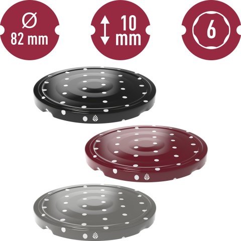 Zakrętka fi 82/6 kropki mix 10szt. Zakrętka fi 82/6 kropki mix 10szt.