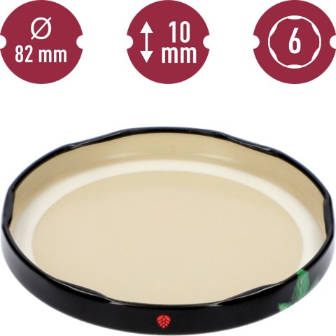 Zakrętka fi 82/6 owoce na czarnym tle 10szt. | 136539 Zakrętka fi 82/6 owoce na czarnym tle 10szt. | 136539