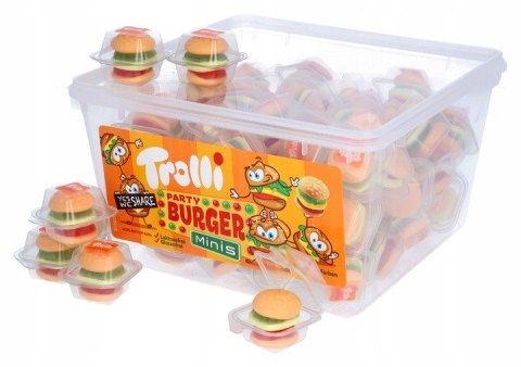 Żelki Owocowe TROLLI MINI Burger Hamburgery 60 szt Żelki Owocowe TROLLI MINI Burger Hamburgery 60 szt