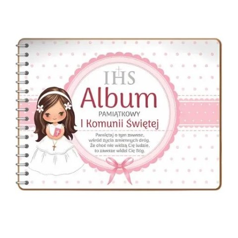 Album na zdjęcia Pamiątka I KOMUNII Świętej - Dziewczynka Różowa 3343-KOM3 Album na zdjęcia Pamiątka I KOMUNII Świętej - Dziewczynka Różowa 3343-KOM3