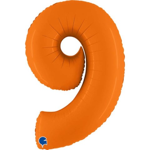 Balon Foliowy Cyfra 9, Matowa Pomarańczowa, 102cm Grabo Grabo Balon Foliowy Cyfra 9, Matowa Pomarańczowa, 102cm Grabo Grabo
