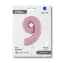 Balon Foliowy Cyfra 9 Różowa Pastel Pink, 66 cm Grabo Grabo