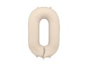 Balon foliowy Cyfra '0', 86cm, jasny beż - mat Partydeco