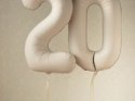 Balon foliowy Cyfra '0', 86cm, jasny beż - mat Partydeco