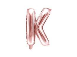 Balon foliowy Litera K, 35cm, Rose Gold różowe złoto Partydeco