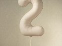 Balon foliowy Matowa Cyfra '2', 86cm, jasny beż Partydeco