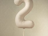 Balon foliowy Matowa Cyfra '2', 86cm, jasny beż Partydeco
