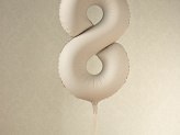Balon foliowy Matowa Cyfra '8', 86cm, jasny beż Partydeco