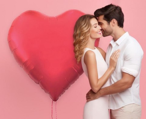 Balon foliowy Serce, matowy czerwony, 65"/165 cm Godan Balon foliowy Serce, matowy czerwony, 65"/165 cm Godan