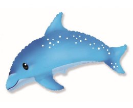 Balon foliowy Słodki Delfin, niebieski- 70cm Flexmetal