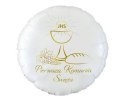 Balon foliowy okrągły Pierwsza Komunia Święta (kielich), 46 cm Godan