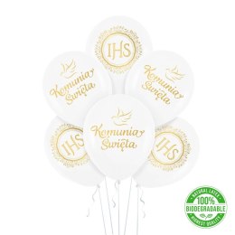 Balony Pierwsza Komunia Święta IHS 30cm, 6 szt. PartyPal