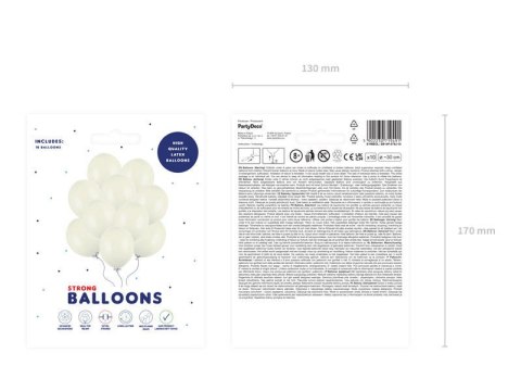Balony lateksowe Strong, Kremowe, Pastel Light Cream 30cm, 10 szt. Partydeco Balony lateksowe Strong, Kremowe, Pastel Light Cream 30cm, 10 szt. Partydeco
