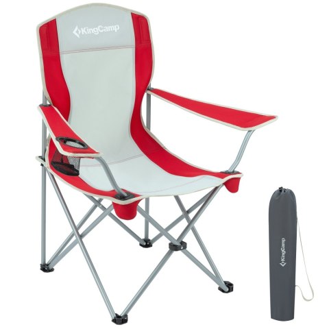 Krzesło na Plażę Biwak Wędkarskie Turystyczne Składane KING CAMP Red Grey Krzesło na Plażę Biwak Wędkarskie Turystyczne Składane KING CAMP Red Grey