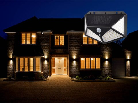 Lampa solarna 100 led z czujnikiem zmierzchu ruchu Lampa solarna 100 led z czujnikiem zmierzchu ruchu