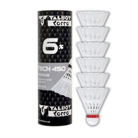 Lotki do Badmintona Nylonowe Białe Wytrzymałe TALBOT TORRO FAST 6 szt. Lotki do Badmintona Nylonowe Białe Wytrzymałe TALBOT TORRO FAST 6 szt.