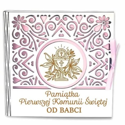 Pudełko na pieniądze kwadrat KOMUNIA - od BABCI - Ażur 3308A-KOM1R-B Pudełko na pieniądze kwadrat KOMUNIA - od BABCI - Ażur 3308A-KOM1R-B
