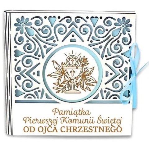 Pudełko na pieniądze kwadrat KOMUNIA - od OJCA CHRZESTNEGO - Ażur 3308A-KOM1N-OC Pudełko na pieniądze kwadrat KOMUNIA - od OJCA CHRZESTNEGO - Ażur 3308A-KOM1N-OC
