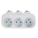 Rozgałęźnik elektryczny z uziemieniem 3 gniazda ELK307W