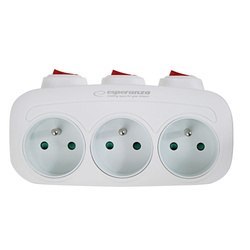 Rozgałęźnik elektryczny z uziemieniem 3 gniazda ELK307W